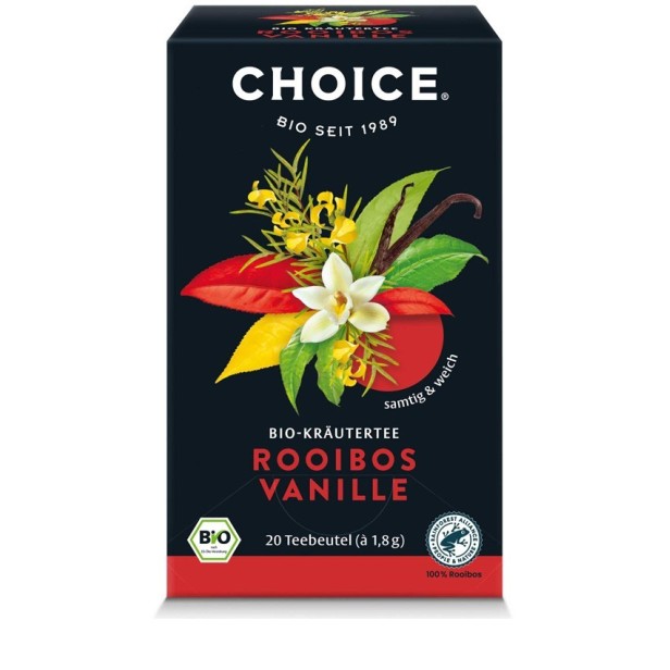 Ceai bio rooibos si vanilie, 20 pliculete a 1.8g / 36.0g choice®