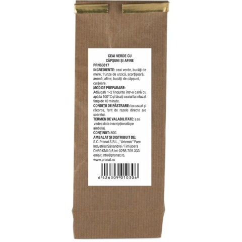 Ceaiuri naturale, Ceai de fructe ceai verde cu capsuni si afine 80g, biomag.ro