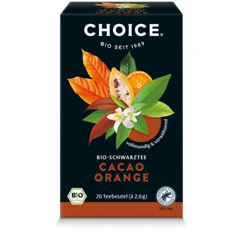Choice, Ceai negru bio cu cacao si portocale, 20 pliculete a 2g / 40.0g choice®, biomag.ro