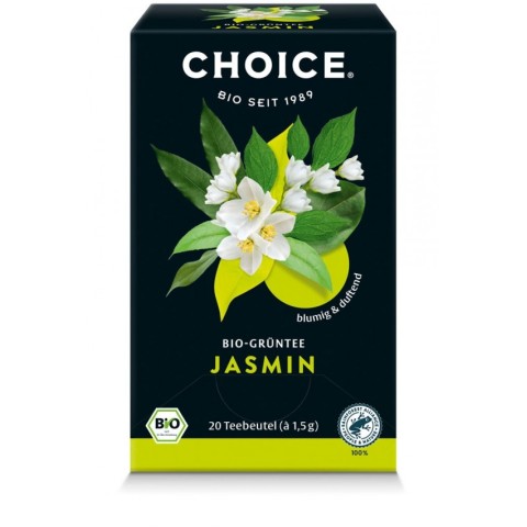 Choice, Ceai verde bio jasmin, 20 pliculete a 1.5g / 30.0g choice®, biomag.ro
