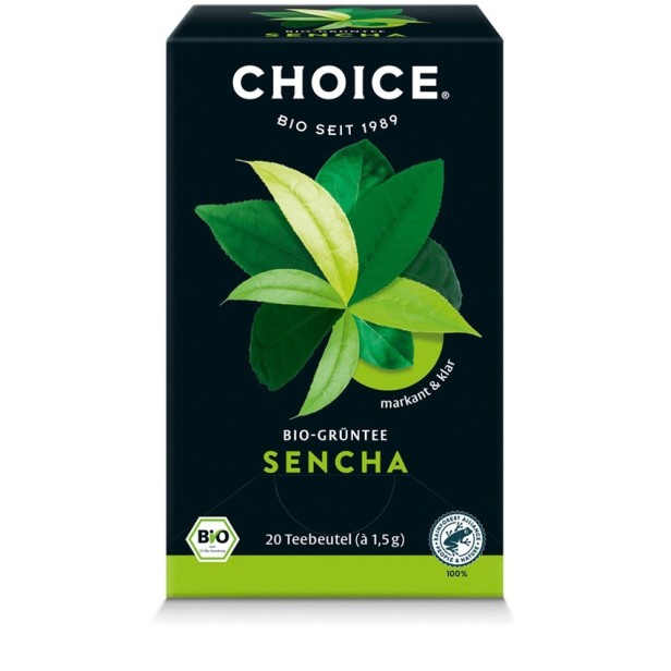 Ceai verde bio sencha, 20 pliculete a 1.5g / 30.0g choice®