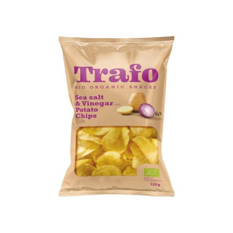 Trafo, Chipsuri bio cu sare de mare si otet, 125g, biomag.ro