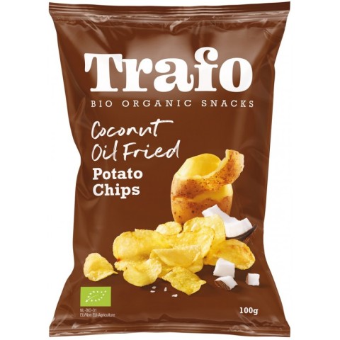 Trafo, Chipsuri bio putin sarate, prajite in ulei de cocos, 100g, biomag.ro
