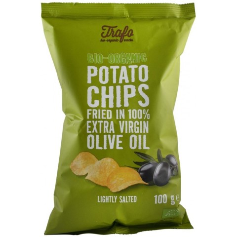Trafo, Chipsuri bio putin sarate, prajite in ulei de masline, 100g, biomag.ro