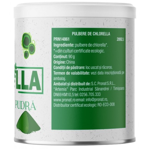 Pronat Can Pack, Chlorella bio pulbere, 90g, biomag.ro