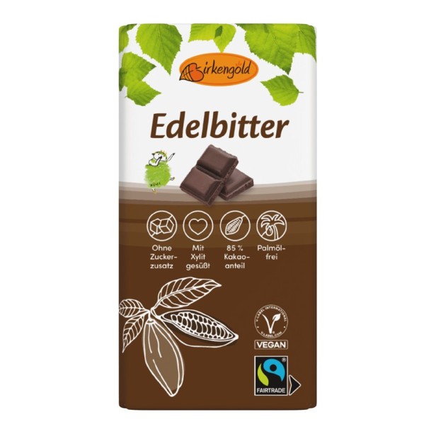 Ciocolata 85% cacao indulcita cu xylitol, 100g