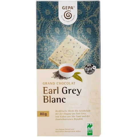 Ciocolata bio, Ciocolata alba bio cu ceai negru earl grey si ulei de bergamota, 80g, biomag.ro