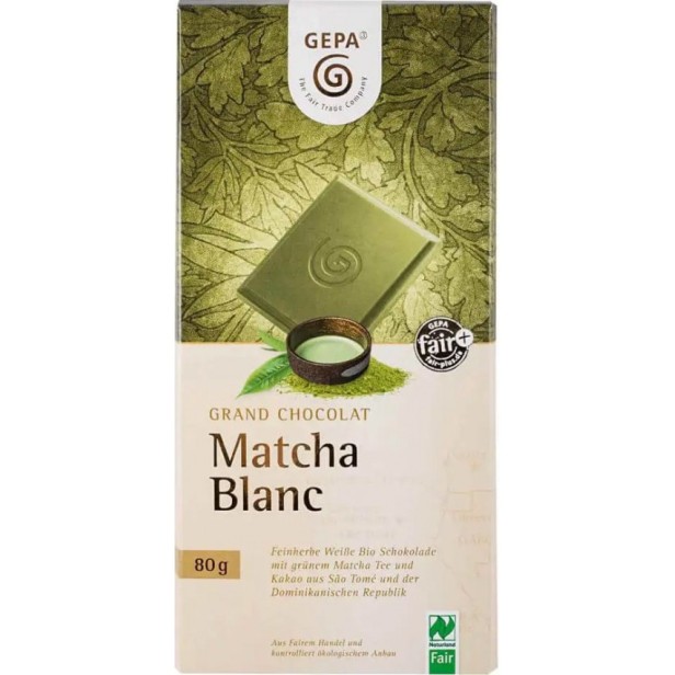 Ciocolata alba bio matcha blanc, 80g