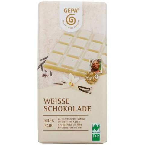 Pagina 5 Ciocolata bio, Ciocolata alba bio si fairtrade cu vanilie, 100g, biomag.ro