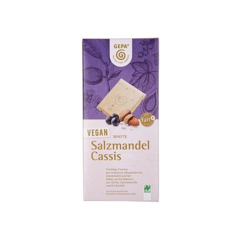 Pagina 5 Ciocolata bio, Ciocolata alba bio vegan cu migdale sarate si coacaze, 100g, biomag.ro