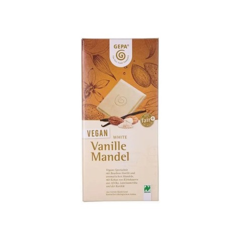Pagina 5 Ciocolata bio, Ciocolata alba bio vegan cu vanilie si migdale, 100g, biomag.ro
