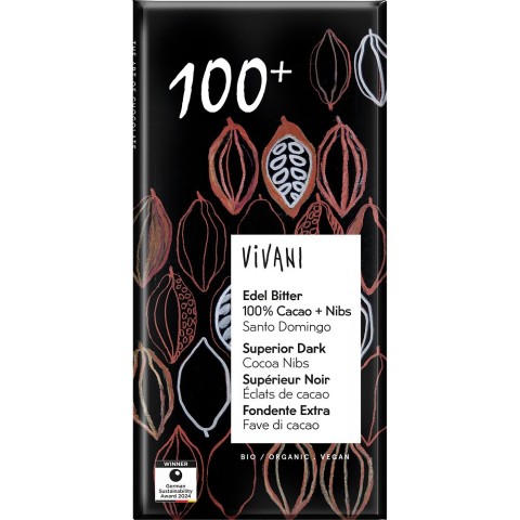 Ciocolata bio, Ciocolata amara 100% cacao vegana - 80 g, biomag.ro