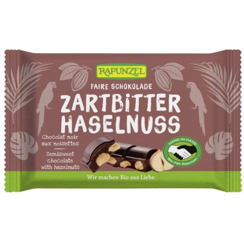 Ciocolata bio, Ciocolata bio amaruie cristalino 60% cacao si alune intregi hih - 100 g, biomag.ro