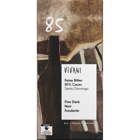 Vivani, Ciocolata amaruie bio cu 85% cacao vegana - 80 g, biomag.ro