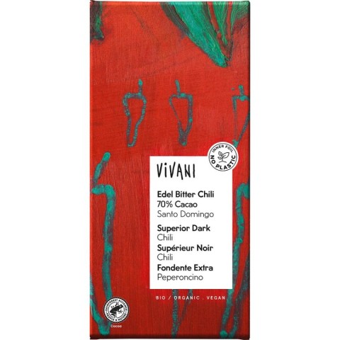 Vivani, Ciocolata amaruie bio cu cacao 70% si chili - 100 g, biomag.ro