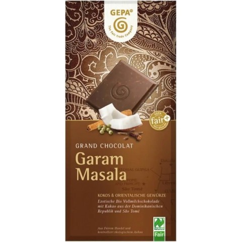 Pagina 4 Ciocolata bio, Ciocolata bio cu lapte, cocos si condimente orientale garam masala, 100g, biomag.ro