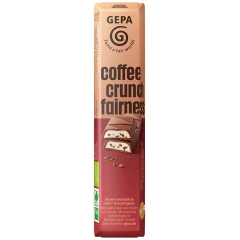 GEPA The Fair Trade Company, Ciocolata bio si fairtrade coffee crunch fairness, 37,5 g, biomag.ro