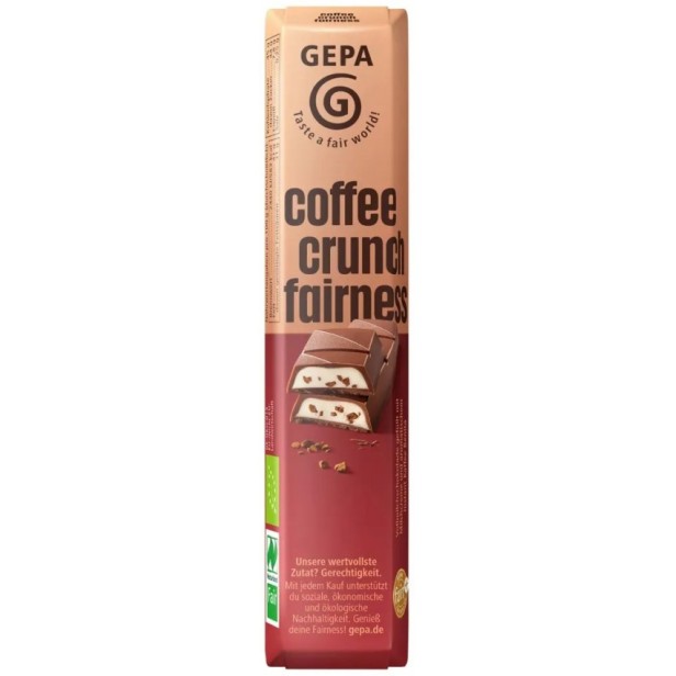 Ciocolata bio si fairtrade coffee crunch fairness, 37,5 g