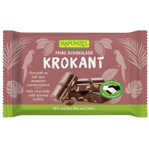 Ciocolata bio, Ciocolata bio cristallino cu migdale crocante hih - 100 g, biomag.ro