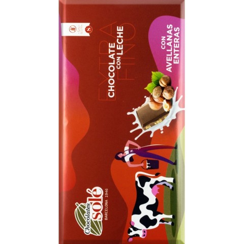 Chocolates Sole, Ciocolata cu lapte si alune de padure 30% cacao, 150g chocolates, biomag.ro