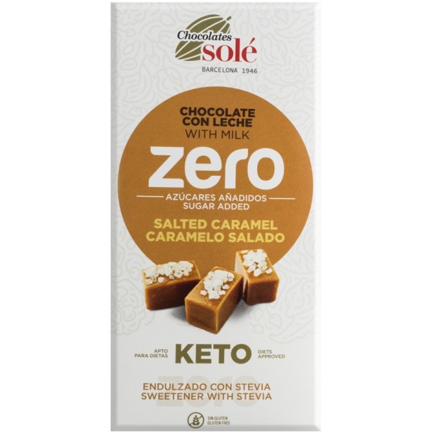 Ciocolata cu lapte si caramel sarat, indulcita cu stevie, 100g chocolates