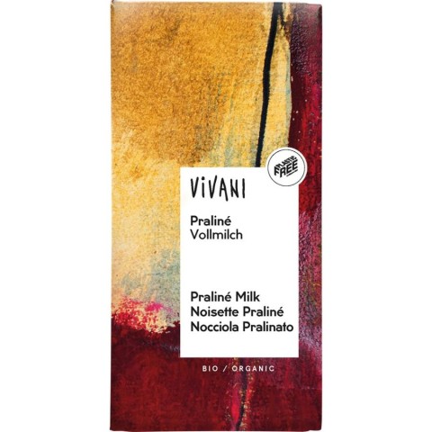 Vivani, Ciocolata cu praline si lapte integral - 100 g, biomag.ro