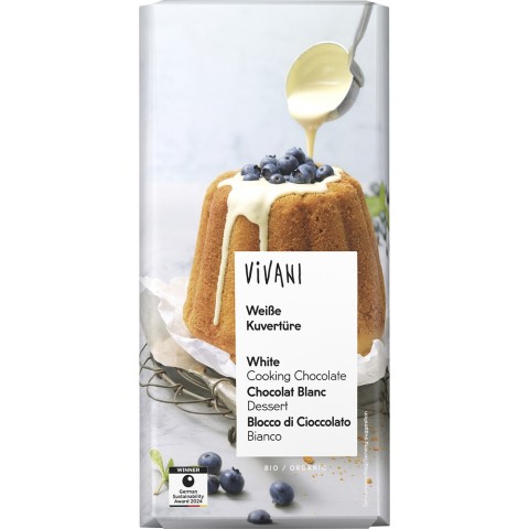 Vivani, Ciocolata bio cuvertura alba - 150 g, biomag.ro