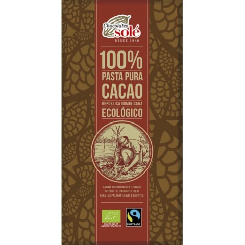 Chocolates Sole, Ciocolata neagra bio 100% cacao, 90g chocolates, biomag.ro