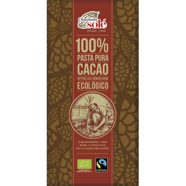 Ciocolata neagra bio 100% cacao, 90g chocolates