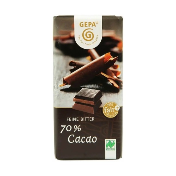 Ciocolata neagra bio 70% cacao, 40g