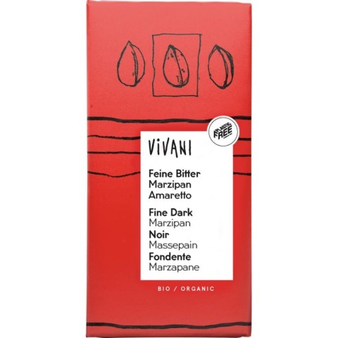 Vivani, Ciocolata neagra bio cu martipan amaretto - 100 g, biomag.ro
