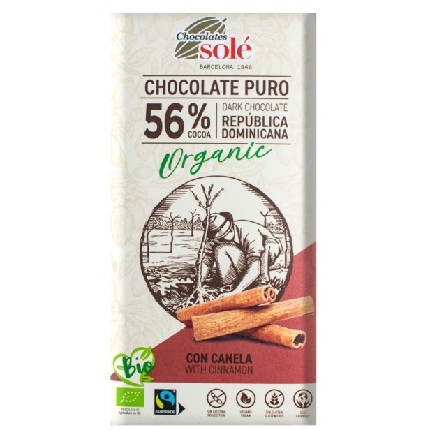 Ciocolata neagra bio cu scortisoara, 100g chocolates