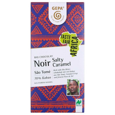 Pagina 2 Ciocolata bio, Ciocolata neagra bio si fairtrade cu caramel sarat, 80g, biomag.ro