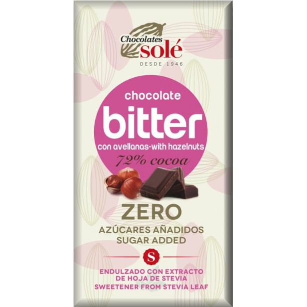 Ciocolata neagra cu alune de padure cu stevie, minim 72% cacao, 100g chocolates