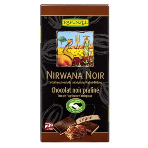 Pagina 4 Ciocolata bio, Ciocolata bio nirwana neagra cu praline 55% cacao - 100 g, biomag.ro