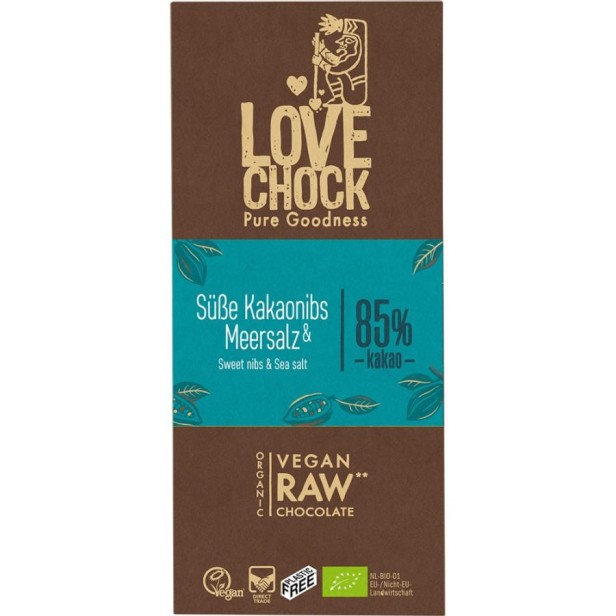 Ciocolata raw vegana cu sare de mare - 70 g