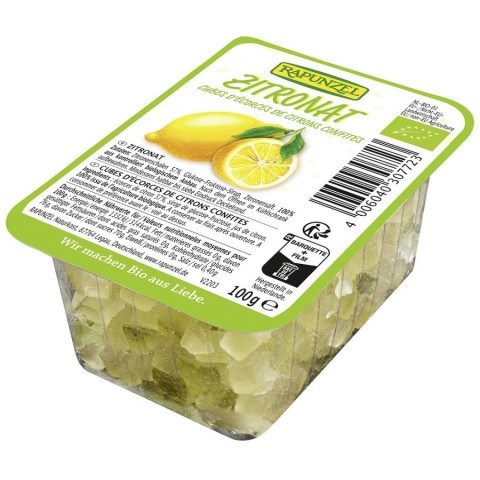 Ingrediente bio pentru copt, Coaja de lamaie bio confiata - 100 g, biomag.ro