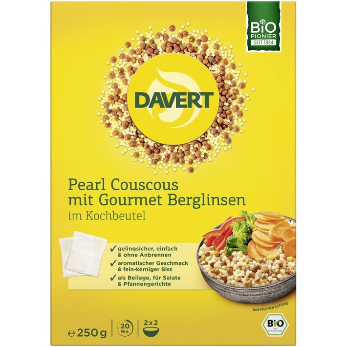 Cous cousbio  perlat cu linte gourmet in punga de gatit - 250 g  - Biomag.ro