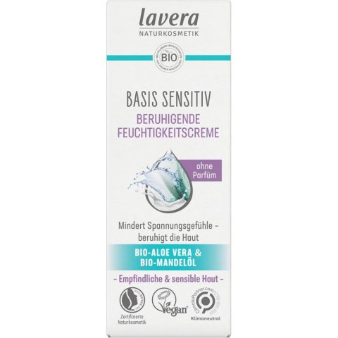 Lavera, Crema sensitiv hidratanta si calmanta cu aloe vera bio si ulei de migdale bio pentru ten sensibil - 50 ml, biomag.ro