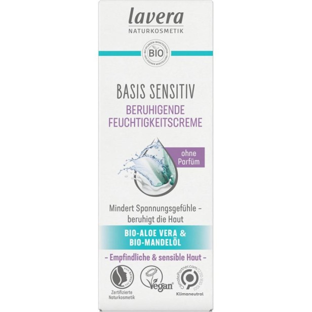 Crema sensitiv hidratanta si calmanta cu aloe vera bio si ulei de migdale bio pentru ten sensibil - 50 ml