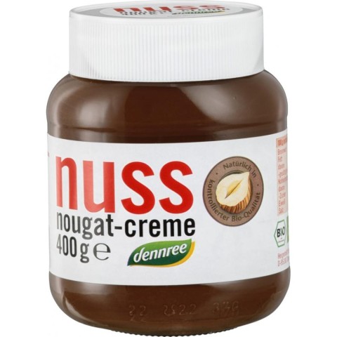 Creme bio din nuci si alune, Crema de ciocolata cu alune nuss-nougat - 400 g, biomag.ro