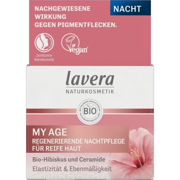 Crema de noapte regeneranta my age cu hibiscus bio ci ceramide - 50 ml