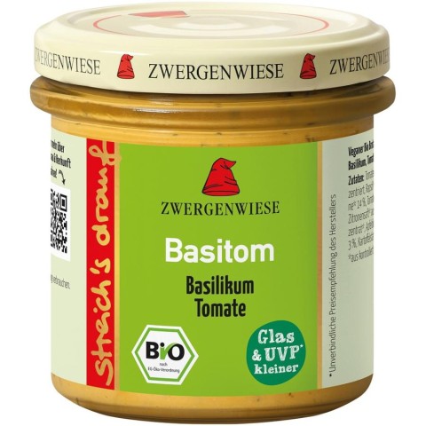 Rapunzel, Crema tartinabila basitom cu busuioc si tomate fara gluten - 135 g, biomag.ro