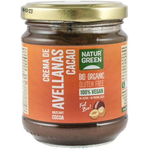 Pateuri, creme tartinabile, Crema tartinabila bio de alune de padure si cacao, 200g natur, biomag.ro