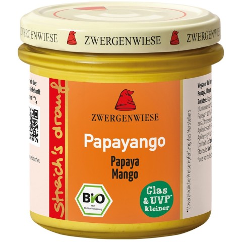 Zwergenwiese, Crema tartinabila vegetala papayango cu papaya picanta si mango fara gluten - 135 g, biomag.ro