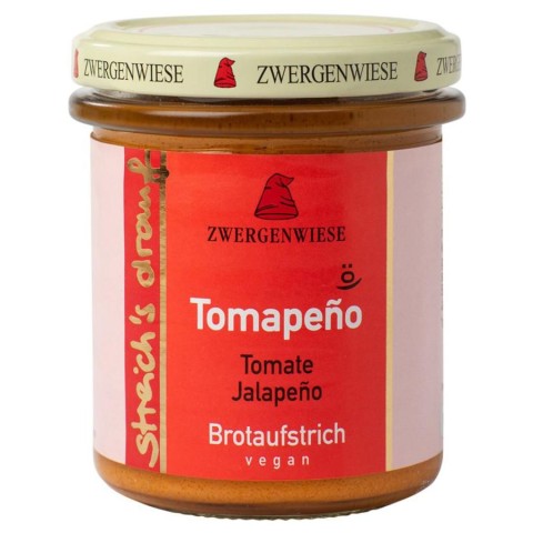 Pateu bio si creme vegetale, Crema tartinabila vegetala tomapeno cu rosii si ardei jalapeno - 160 g, biomag.ro