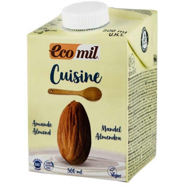 Crema vegetala bio din migdale, pentru gatit, 500ml ecomil cuisine