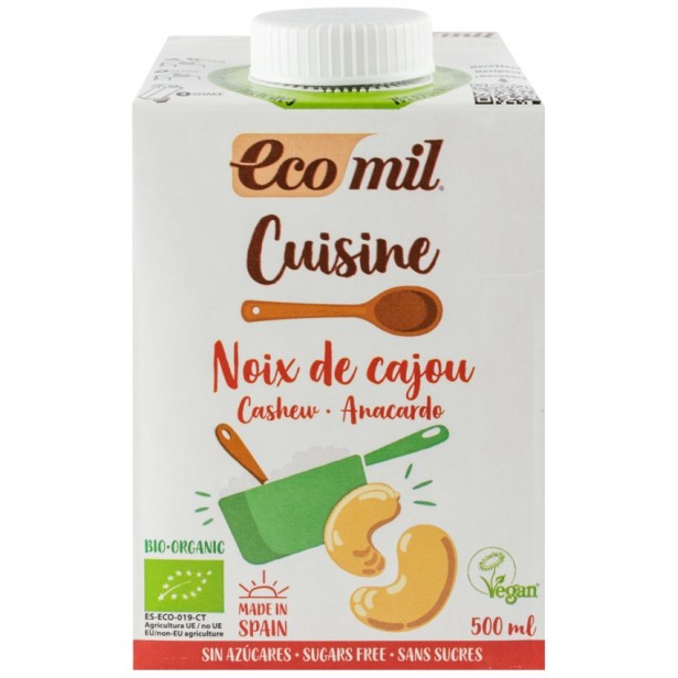 Crema vegetala bio pentru gatit din caju, 500ml ecomil cuisine