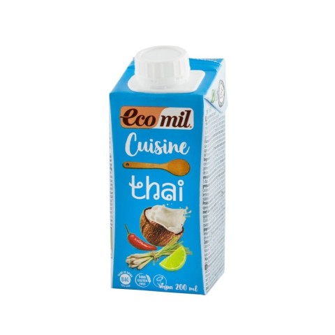 Ecomil, Crema vegetala bio pentru gatit thai, 200ml ecomil cuisine, biomag.ro