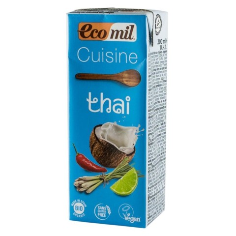 Ecomil, Crema vegetala bio pentru gatit thai, 200ml ecomil cuisine, biomag.ro
